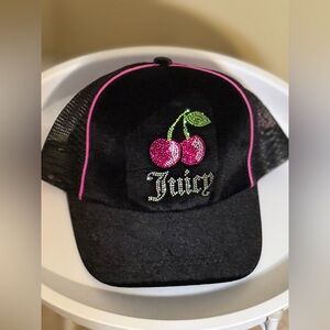 Juicy Couture Black Cap with Pink Cherry🍒